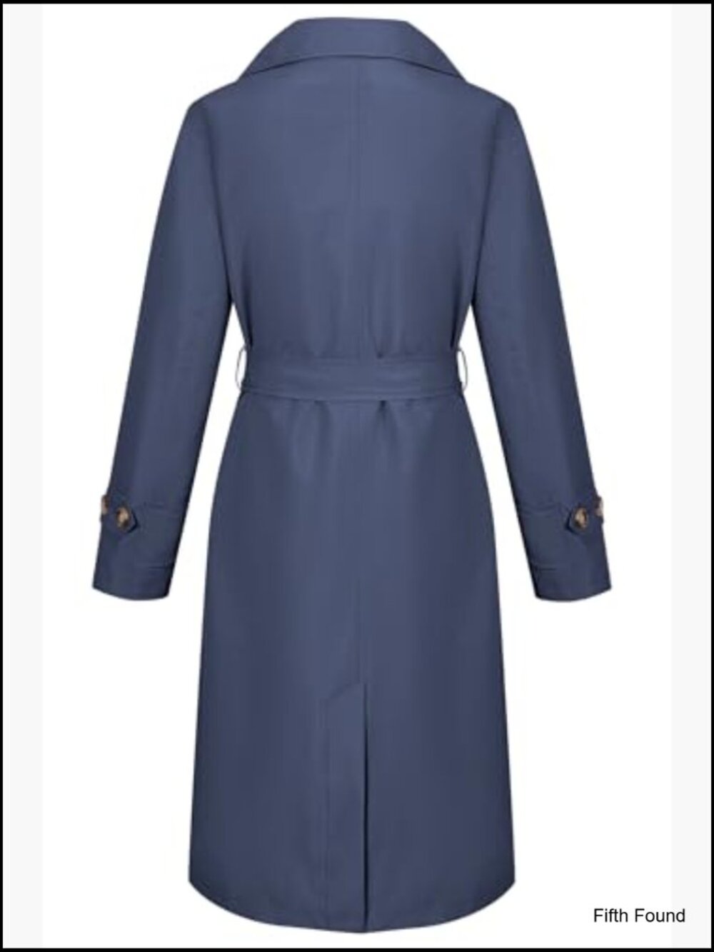 Double-Breasted Trench Coat Belted Water Resistant Casual Business - Picture 3 of 7